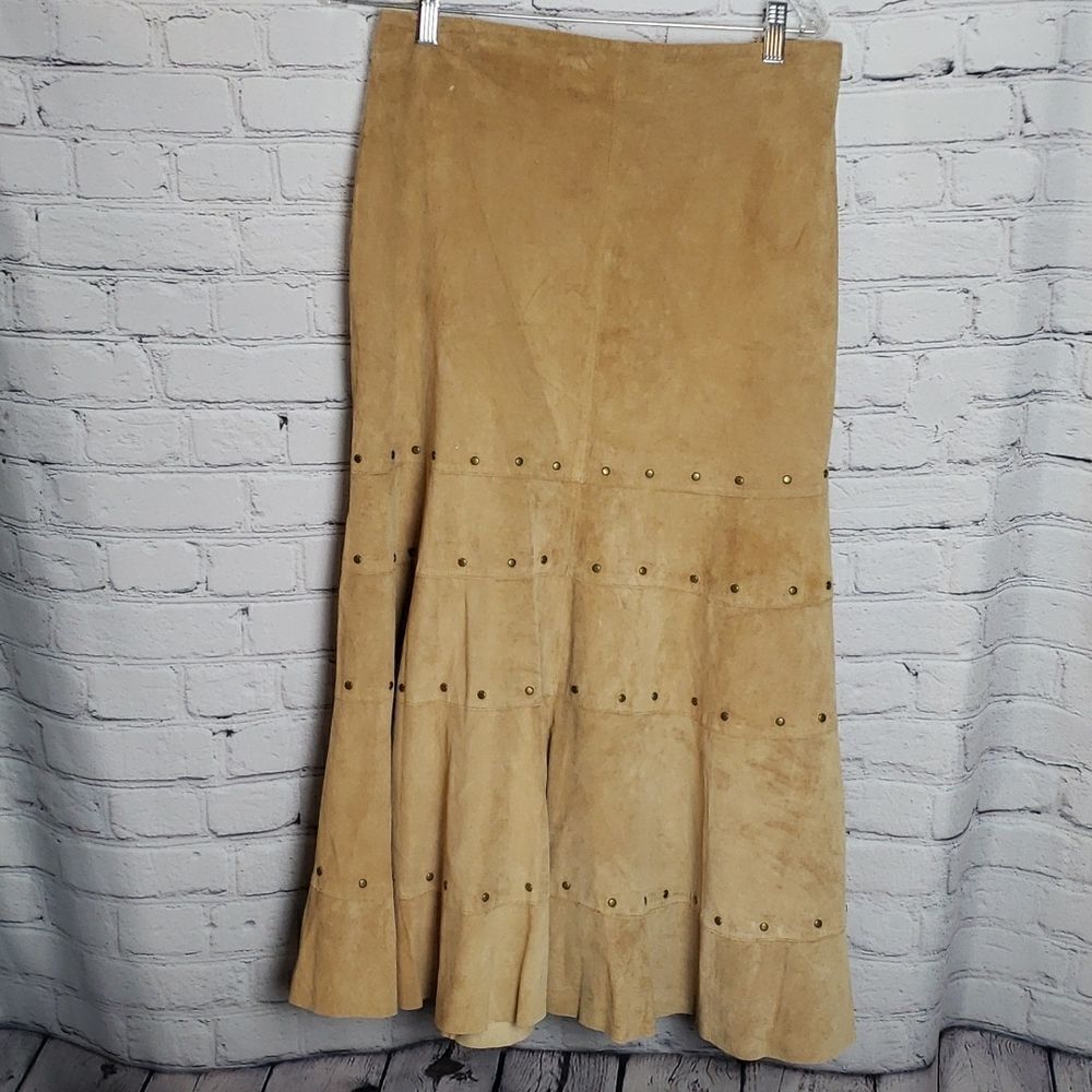 NWT Chico's Suede Beacon Tan Skirt